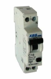 Prúdový chránič s nadprúdovou ochranou XBS RCBO C16/1N/0,03A AC (4,5kA) OMU SYSTEM