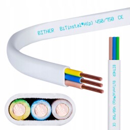 Kábel plochý bezhalogénový BiTinstal H(p) 450/750V 3G1,5 B2ca B50900