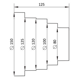 Redukcia prechod potrubia VENTS 310 ø80/100/120/125/150mm 1916156